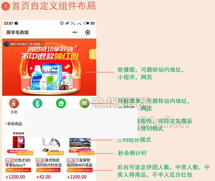 薅羊毛拼团商城V1.1.7多开版+前端- 薅羊毛拼团商城V1.1.7多开版+前端-