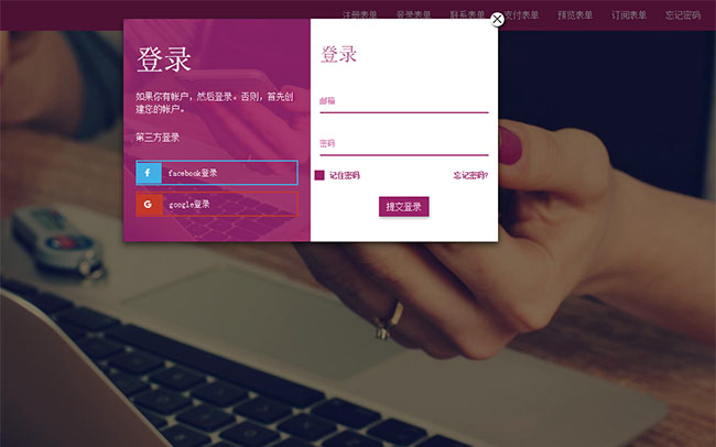 jQuery注册登录支付订阅表单代码 17 jQuery注册登录支付订阅表单代码 17