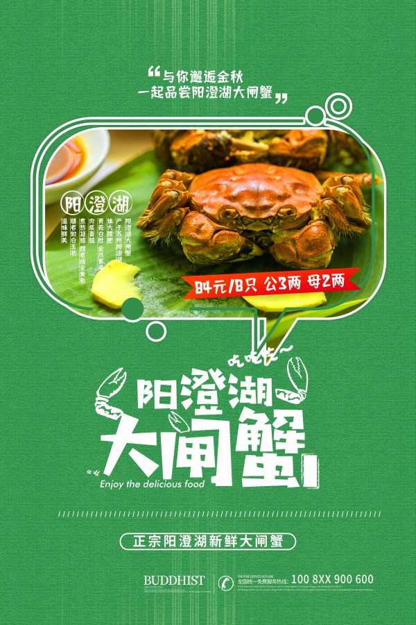 阳澄湖大闸蟹广告海报设计